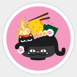 Cat Ramen (three) Sticker